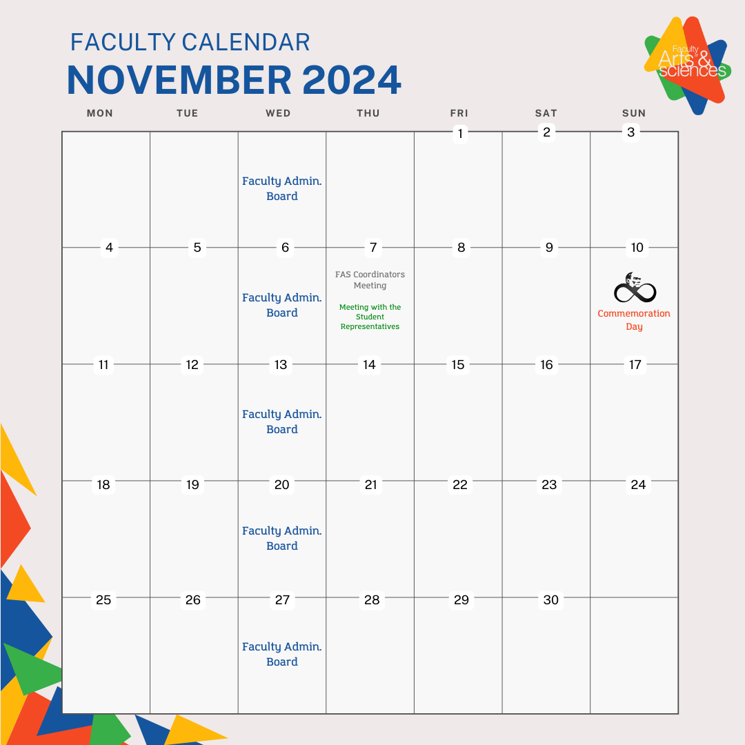 Faculty Calendar November 2024