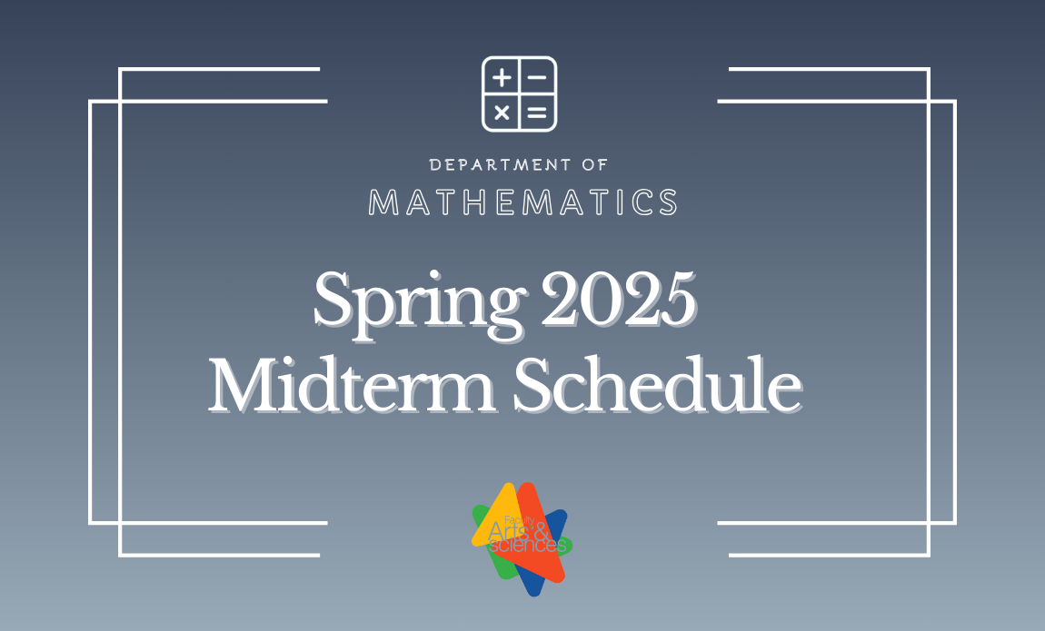 Spring 2025 Mathematics Midterm Exam Schedule