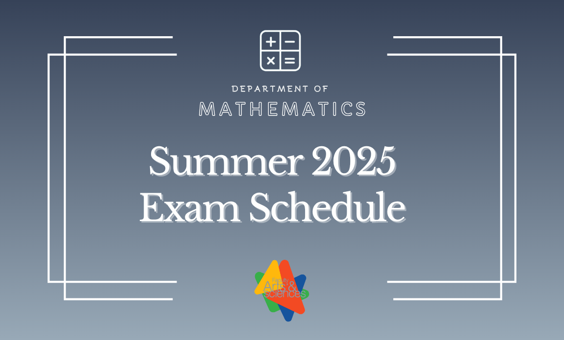 Summer 2025 Math Exam Schedule