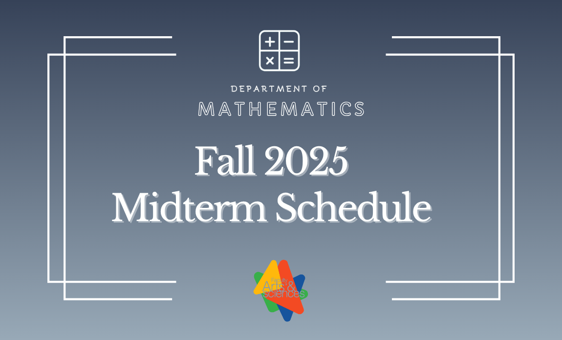 Fall 2025 Exam Schedule for Mathematics Courses
